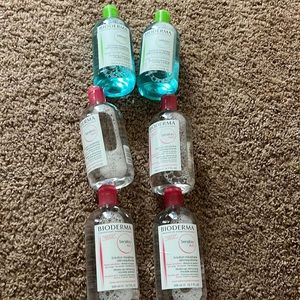 6 Full Size Bottles of Bioderma Makeup Removing Micellar water